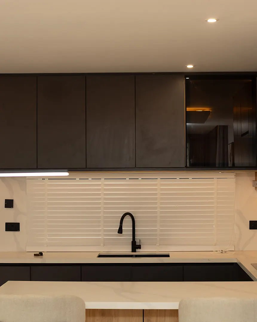 Kitchen island with pendant lighting