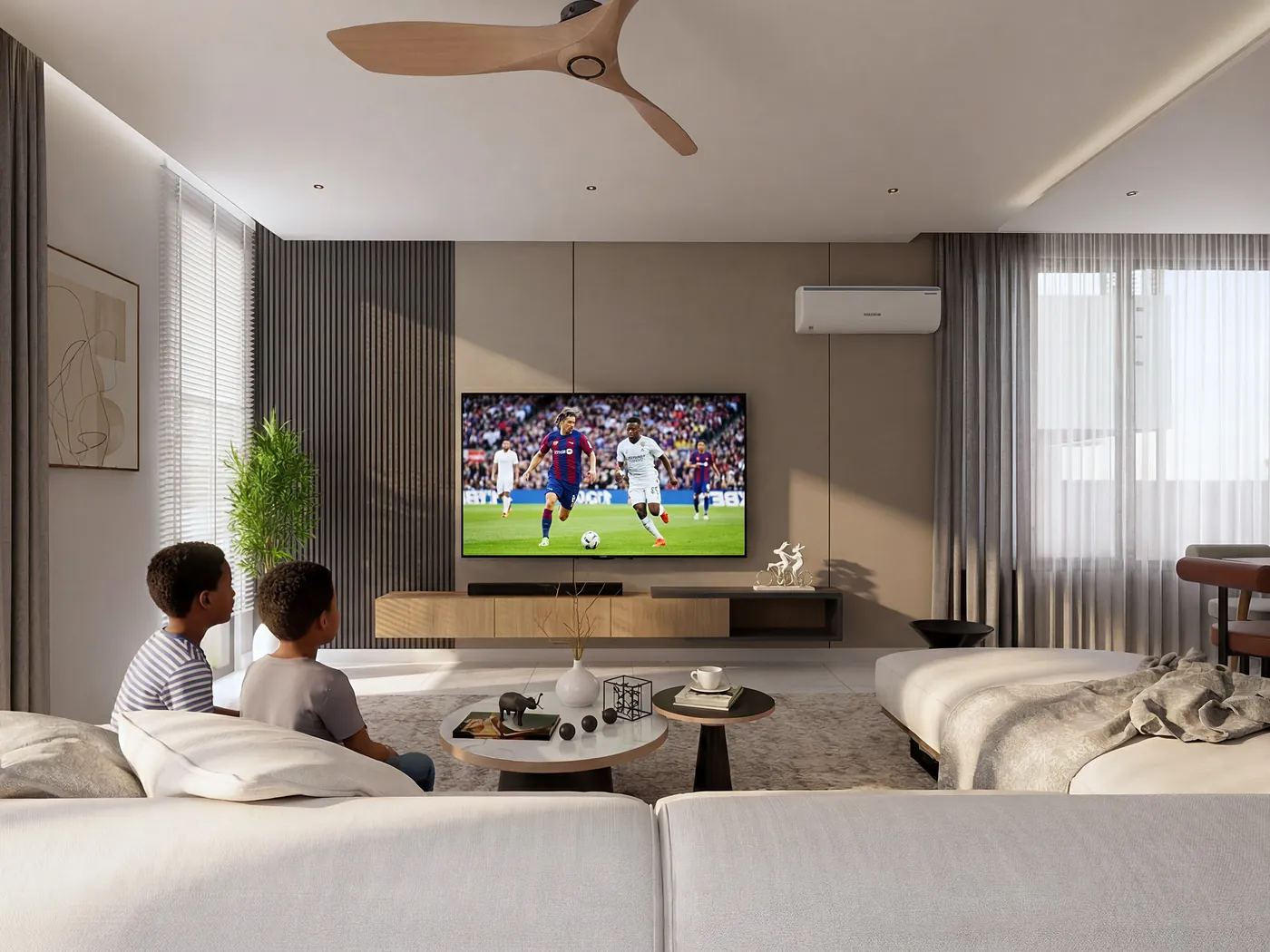 Living room of the four-bedroom residence